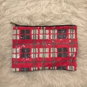 Pink and Grey Sequin Clutch